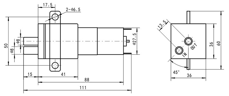 Dimensiones de instalación de GDB-390B